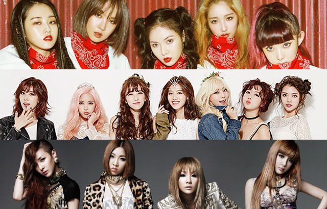 4Minute、Rainbow、2NE1(來源：各藝人經紀公司)