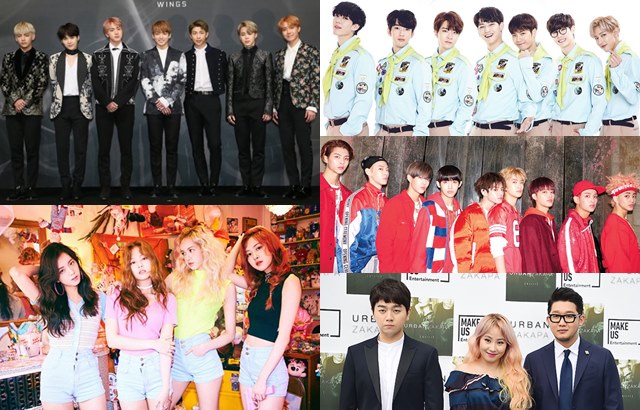 BTS 防彈少年團、BLACKPINK、GOT7、NCT127、Urban Zakapa