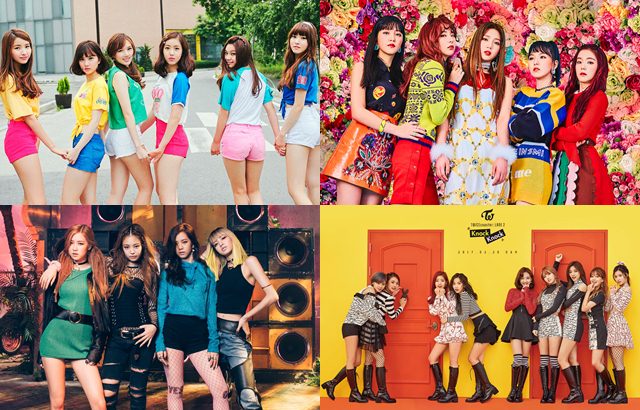 GFRIEND、Red Velvet、TWICE、BLACKPINK (縮圖，來源：各藝人官方網站)