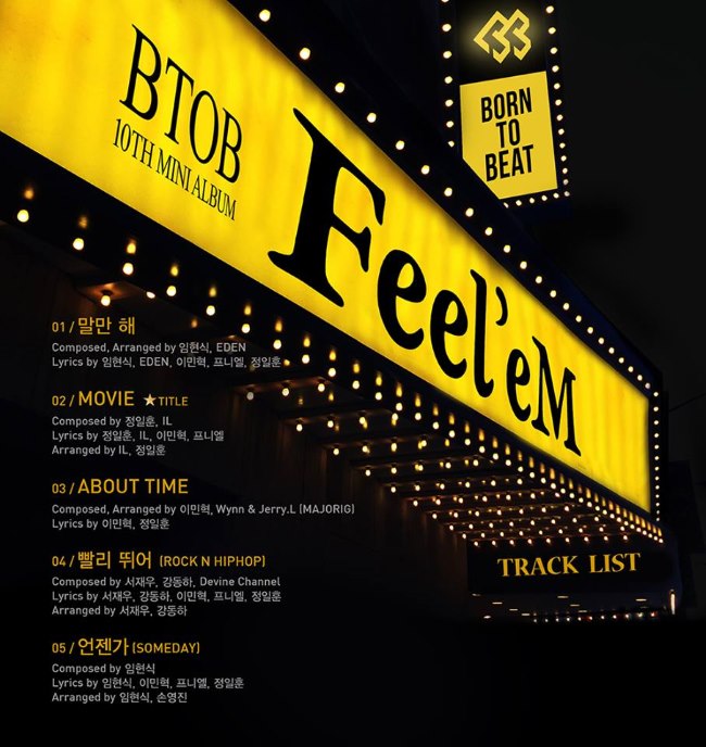 BTOB《Feel&rdquo;eM》曲目表
