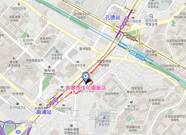 首爾西佳花園飯店@地圖