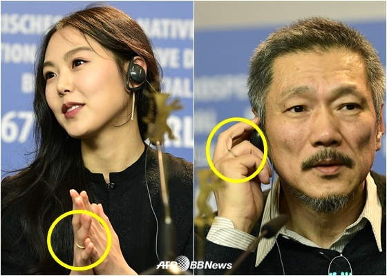  金敏喜、洪尚秀情侶戒(來源：STARNEWS)