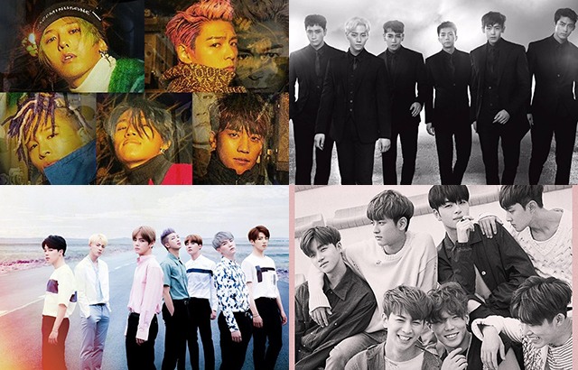 BIGBANG、2PM、BTS 防彈少年團、iKON(來源：各藝人經紀公司)