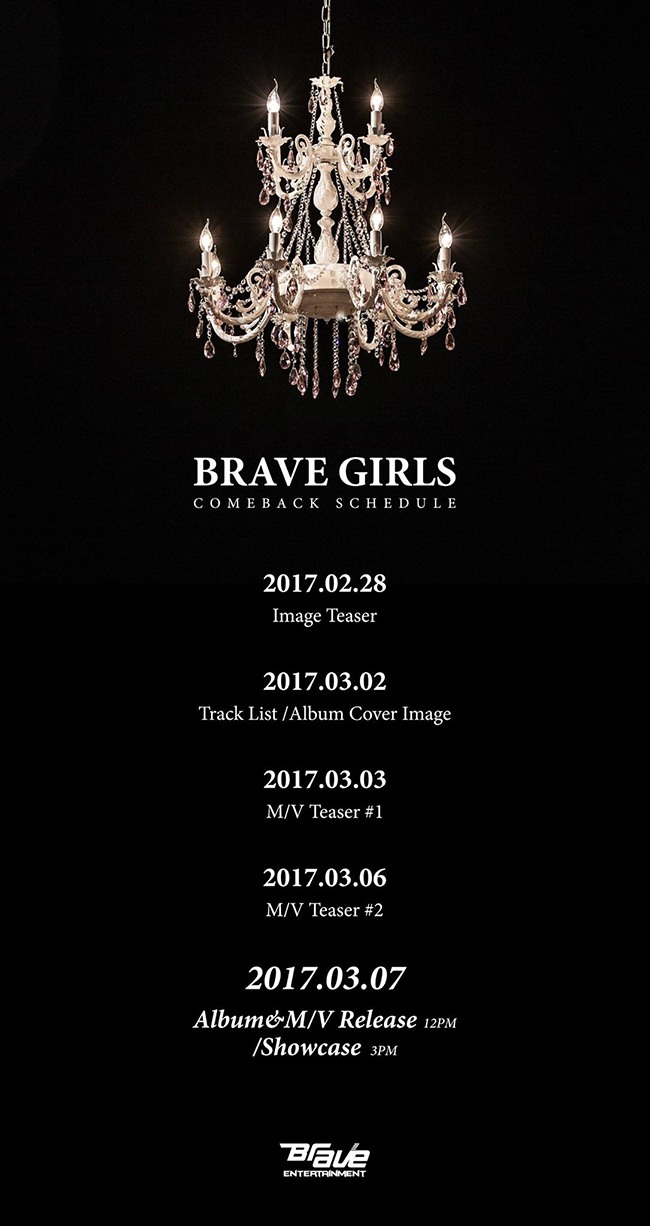 Brave Girls《Rollin”》行程表(來源：Brave Girls@Facebook)