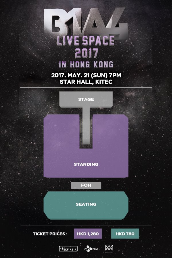 B1A4 演唱會香港場座位圖 (來源：ELF ASIA)