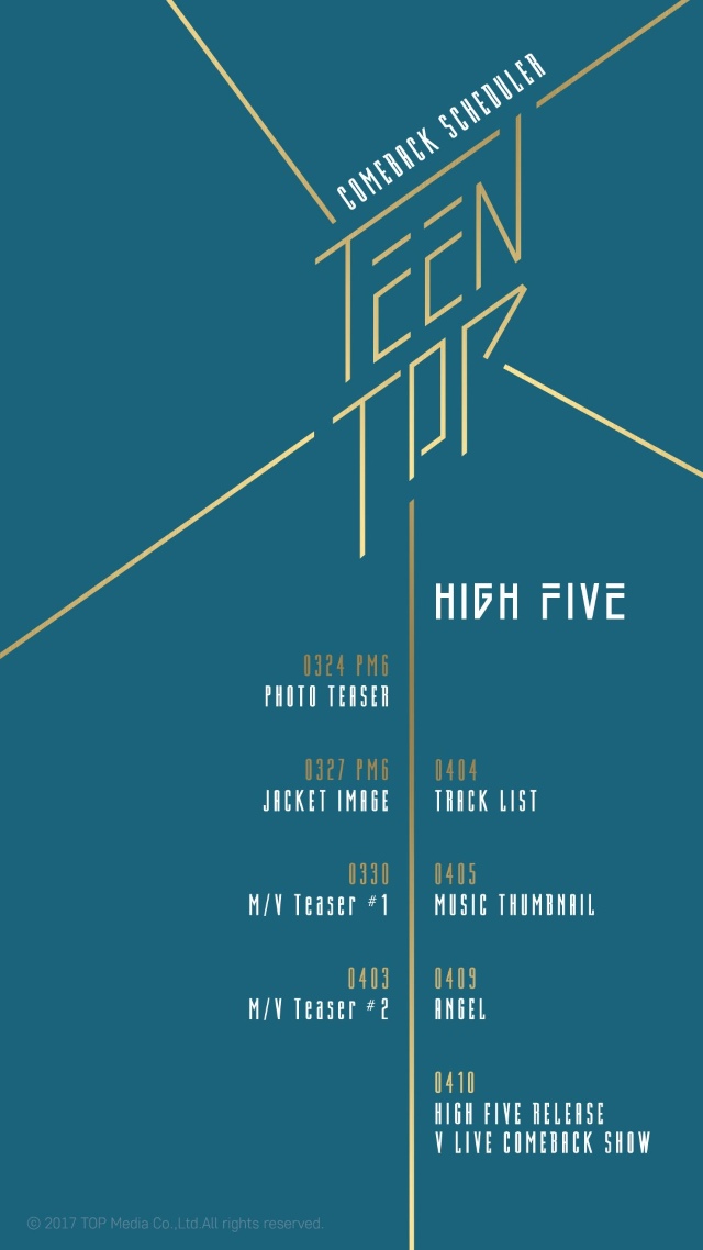 TEEN TOP 正規二輯《HIGH FIVE》行程表 