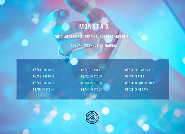 MONSTA X《BEAUTIFUL》行程表(來源：MONSTA X@Facebook)