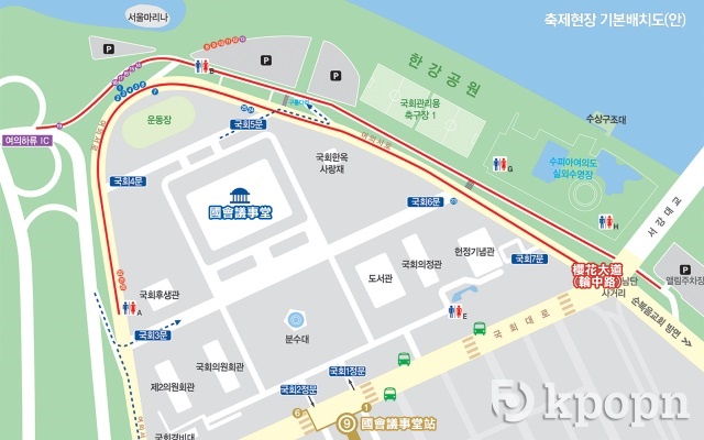 汝矣島櫻花節@地圖