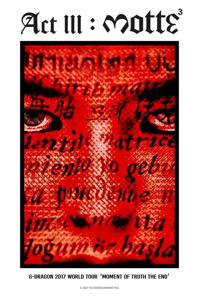 G-Dragon《ACT III, M.O.T.T.E》演唱會海報