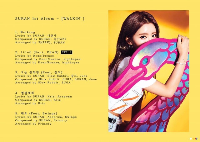 SURAN《Walkin&rsquo;》曲目表
