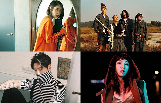 IU、hyukoh、鐘鉉、Minzy(來源：各藝人經紀公司)