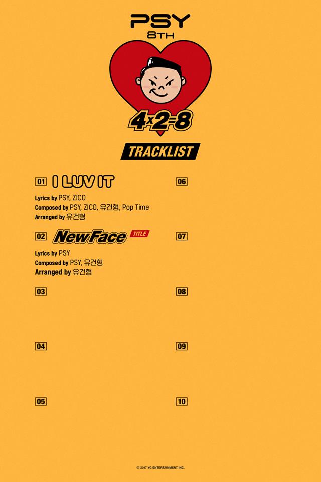 PSY《4X2=8》首波曲目表