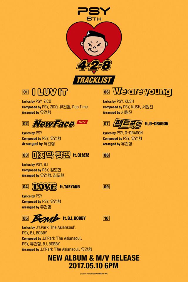PSY《4X2=8》第二波曲目