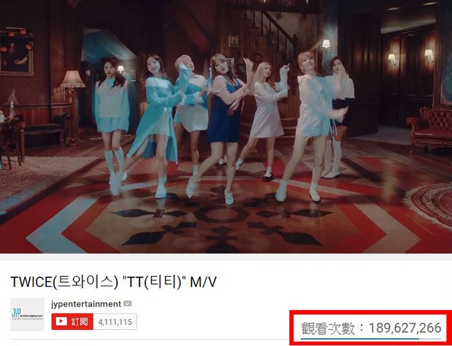 TWICE《TT》瀏覽人次破一億八千萬(來源：《TT》MV 截圖)