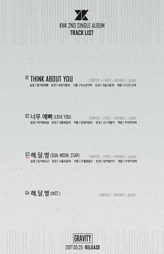 KNK《GRAVITY》曲目表