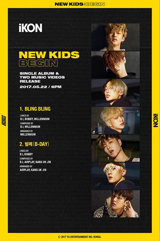 iKON《NEW KIDS：BEGIN》曲目表