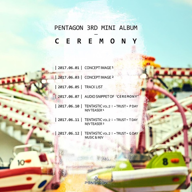 PENTAGON《CEREMONY》行程表(來源：PENTAGON@Facebook)