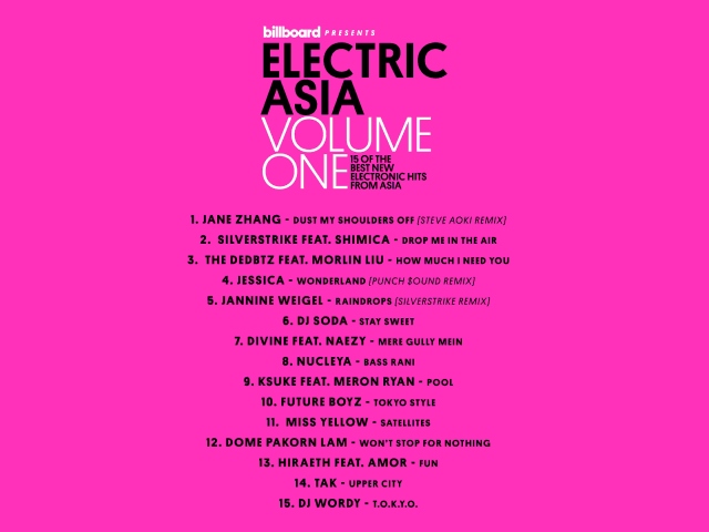 《Billboard presents Electric Asia Vol. 1》曲目表 (來源：b2 Holdings Lim