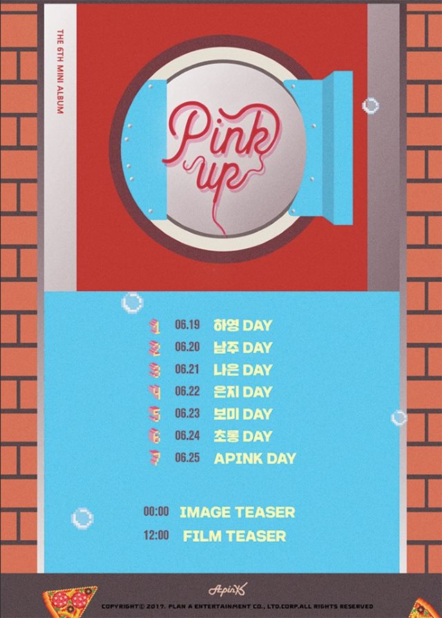 A Pink《Pink Up》一週回歸行程表