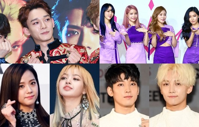 CHEN、MAMAMOO、JISOO、LISA、JEONGHAN、WONWOO 