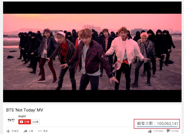 BTS 防彈少年團《Not Today》MV 破億