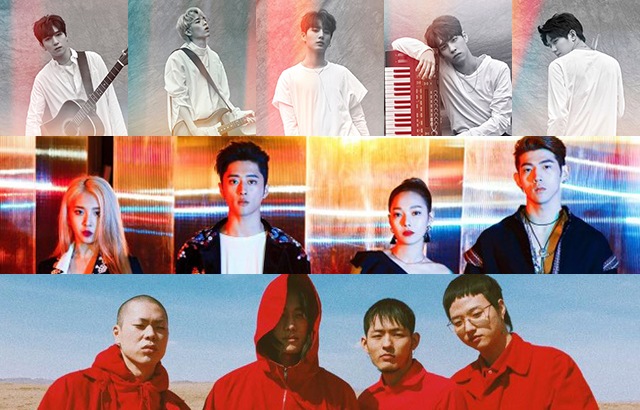 DAY6、K.A.R.D、hyukoh(來源：各藝人經紀公司)