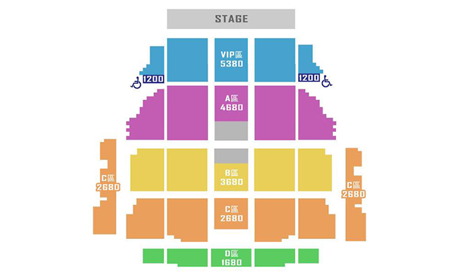 VIXX 台灣 Live Show 座位圖(來源:汎廸娛樂)