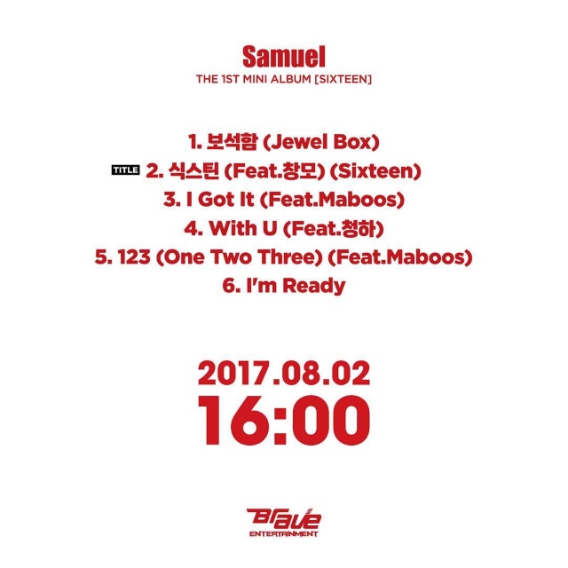 Samuel《SIXTEEN》曲目表
