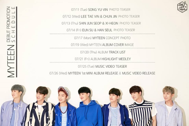 MYTEEN 首張迷你專輯行程表