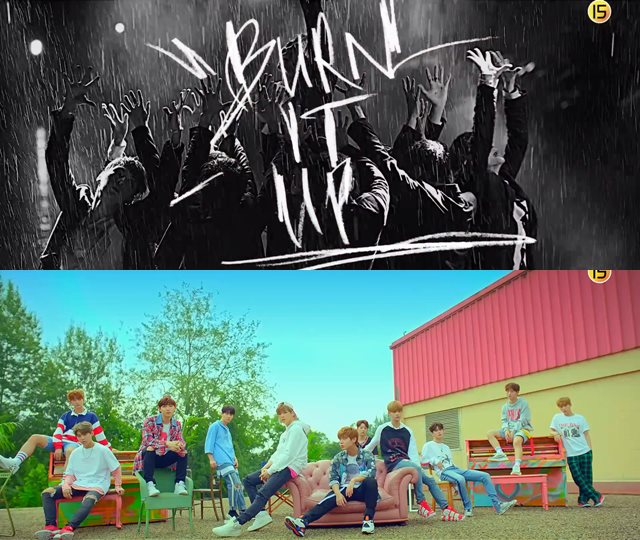 Wanna One《BURN IT UP》、《ENERGETIC》MV 預告影片截圖