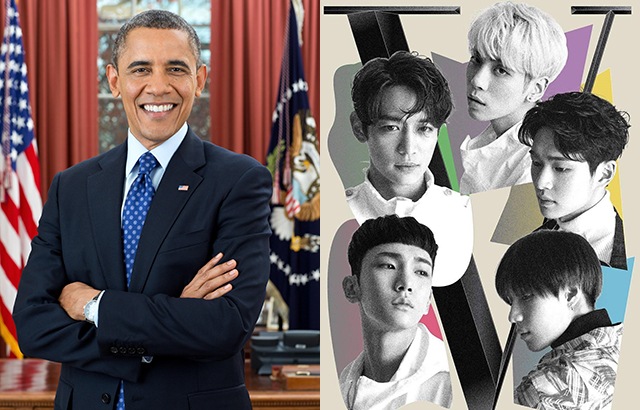 Obama (歐巴馬)、SHINee(來源：Pete Souza、SHINee@Facebook)