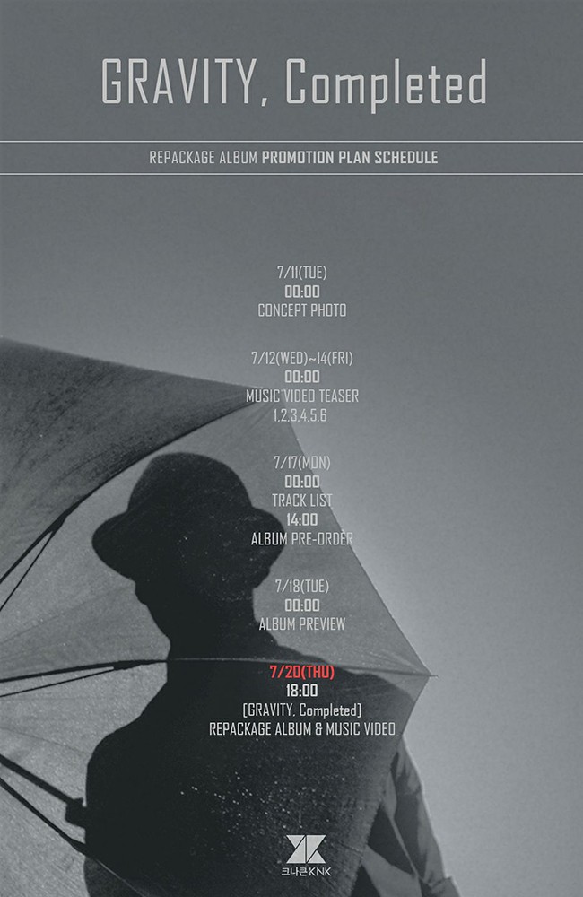 KNK《GRAVITY, Completed》行程表(來源：KNK@Facebook)