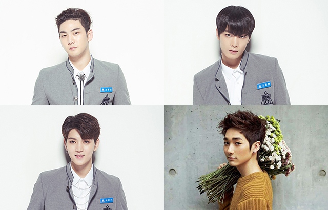 (縮圖)Baekho、JR、Ren、Aron(來源：《PRODUCE 101》官方網站、Aron@Instagram)
