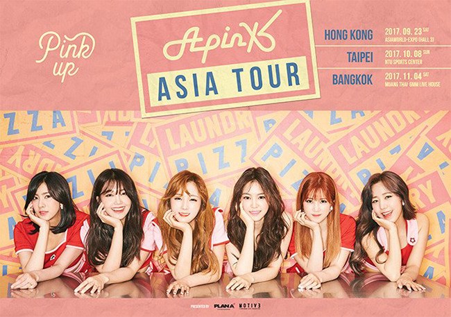 A Pink《Pink UP》演唱會行程表(來源：A Pink@Twitter)