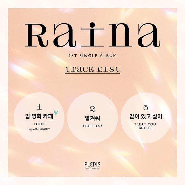 Raina 個人單曲專輯曲目表