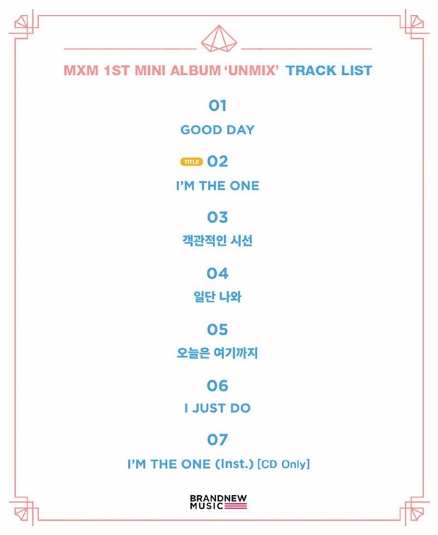 MXM《UNMIX》曲目表