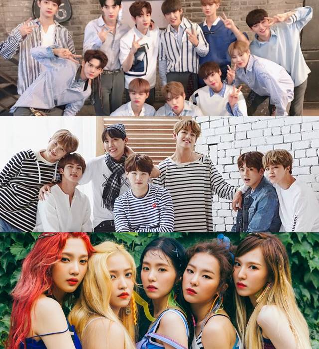Wanna One、BTS、Red Velvet