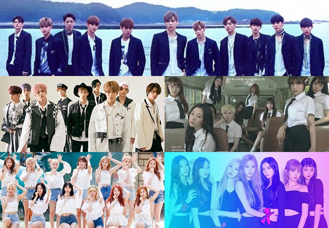 Wanna One、NCT 127、DIA、宇宙少女、SONAMOO(來源：各藝人經紀公司)