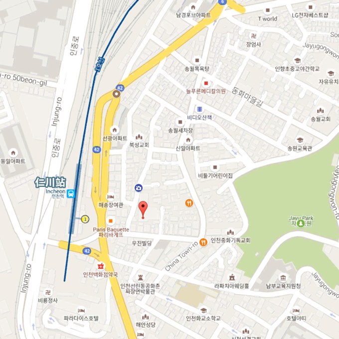 仁川中國城地圖