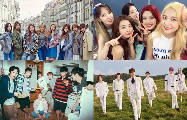TWICE,Red Velvet,BTOB,B.A.P(來源：各藝人經紀公司)