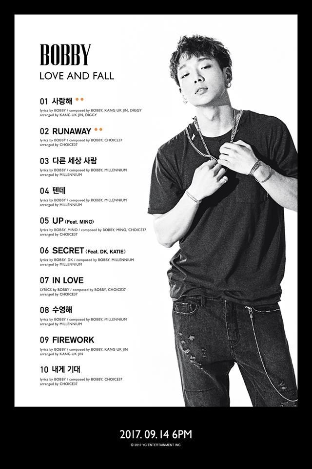 bobby《LOVE AND FALL》曲目表