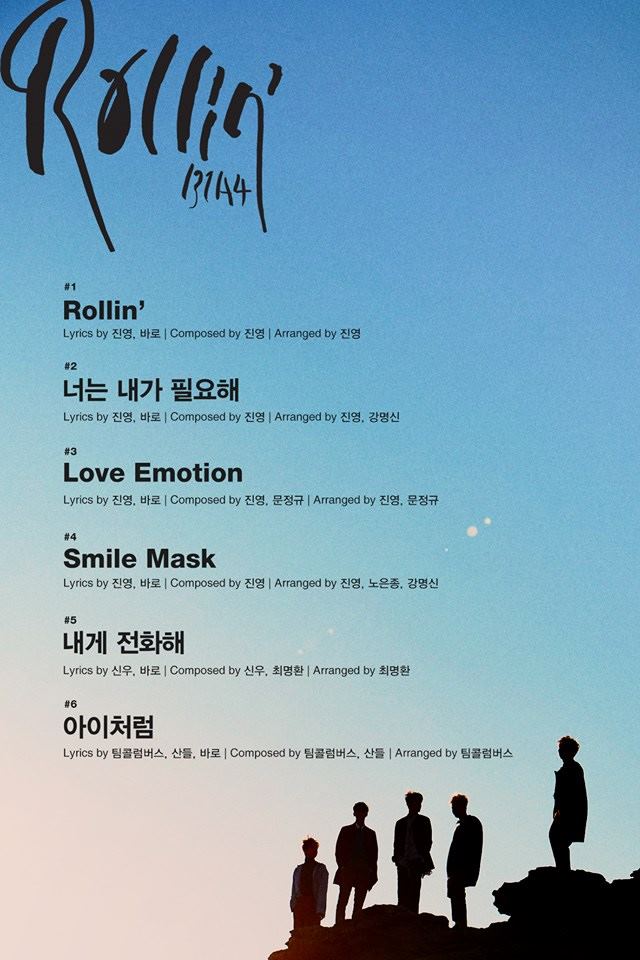 B1A4《Rollin”》曲目表