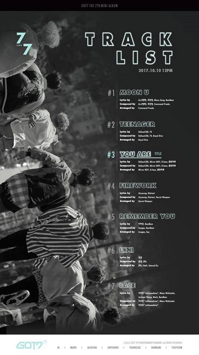 GOT7《7 FOR 7》曲目表 