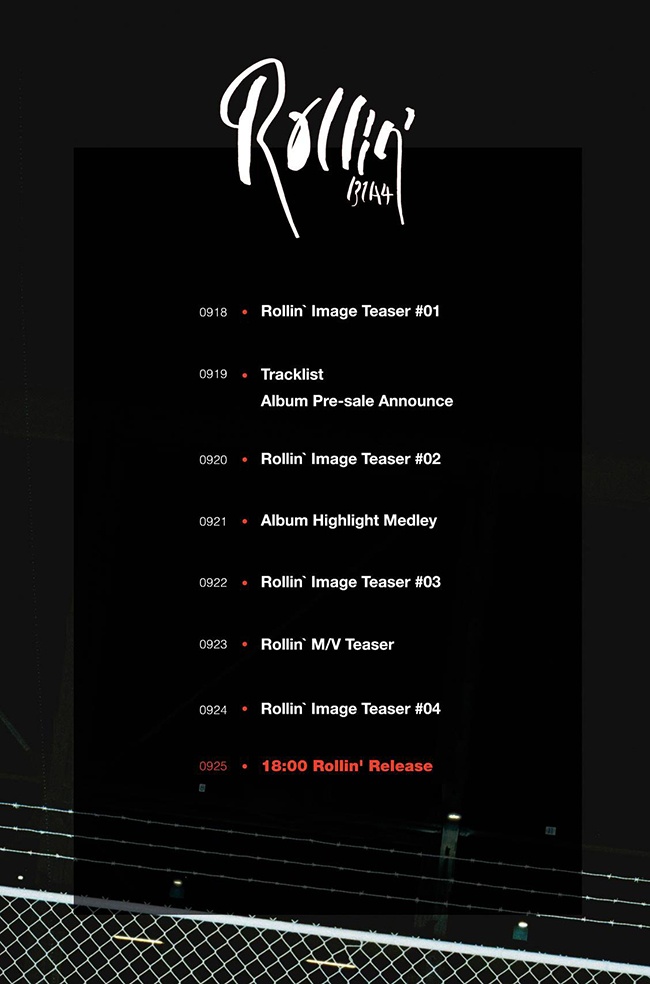 B1A4《Rollin”》行程表(來源：B1A4@Facebook)