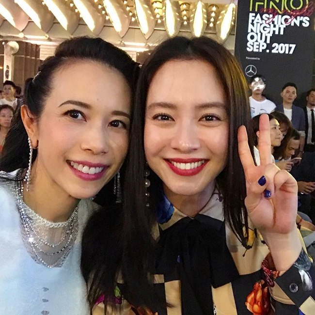 莫文蔚、宋智孝@《2017 VOGUE FNO 全球購物夜》(來源：莫文蔚@Instagram)