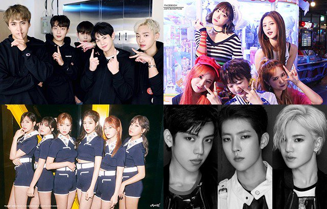 HIGHLIGHT、EXID、A Pink、INFINITE 東雨、成烈、成鍾(來源：各藝人經紀公司)