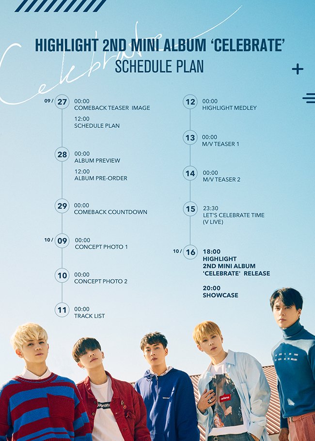HIGHLIGHT《CELEBRATE》行程表(來源：Around Us Entertainment)