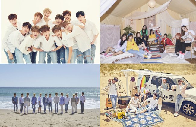 Wanna One、SEVENTEEN、DIA、SNUPER